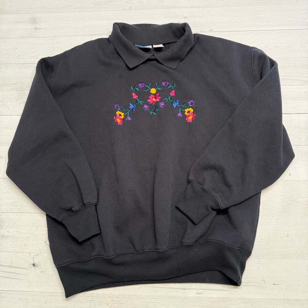 Vintage sports accent women's floral sweatshirt size medium